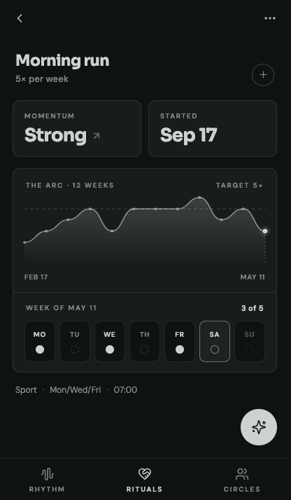 Strive Arc visualizing twelve weeks of consistency